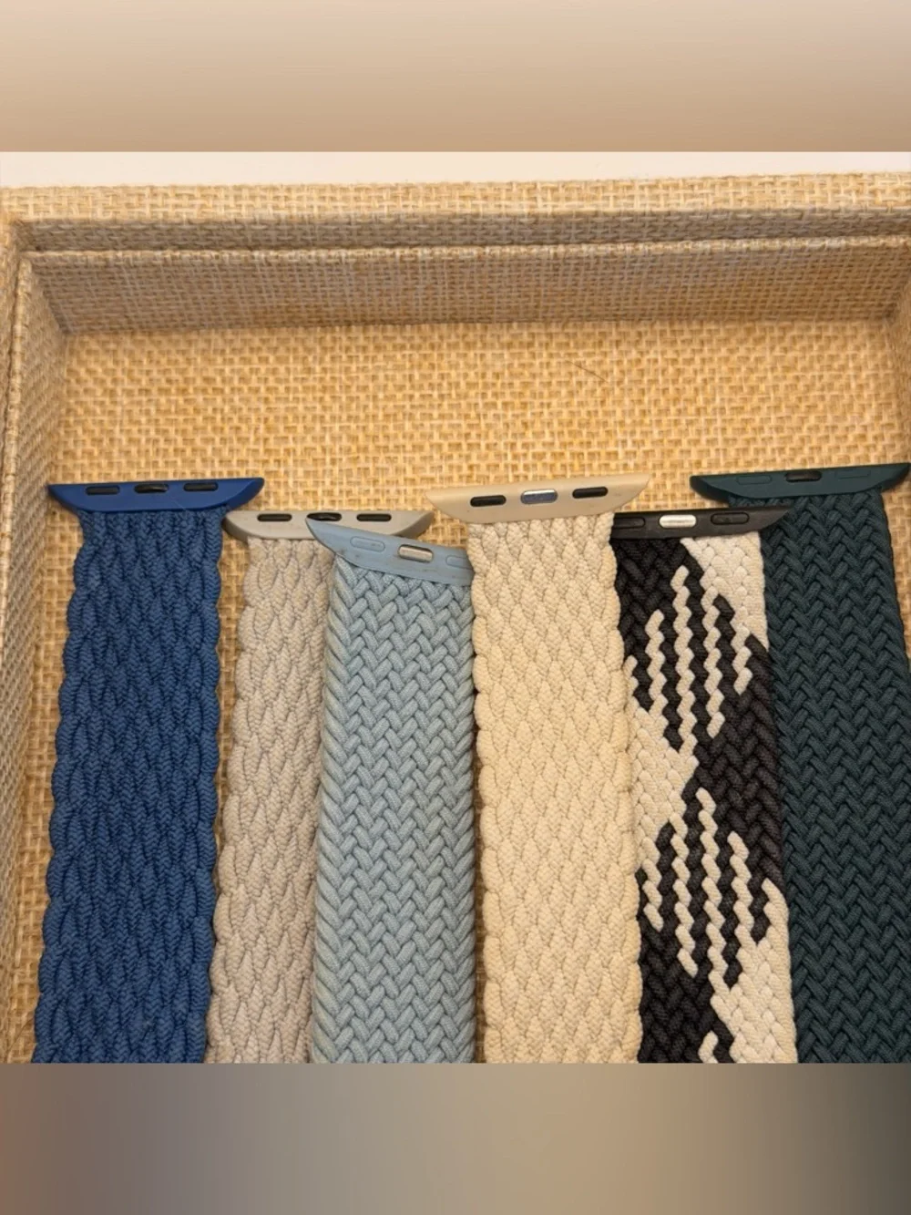Braided Nylon Smartwatch Band - Beige, Blue, Gray, Black Options